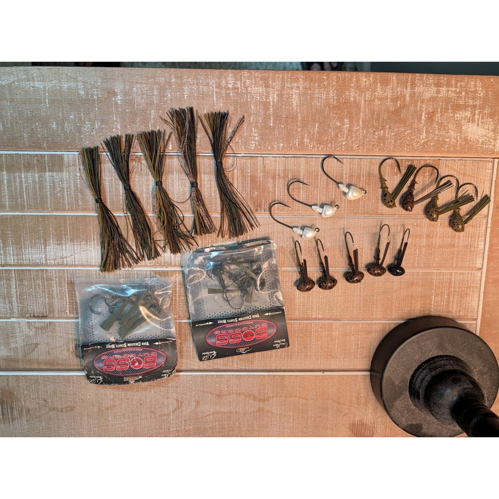Football Head Fishing Jig Heads and Skirts Lot Bass Lure Building‎ lot Boss